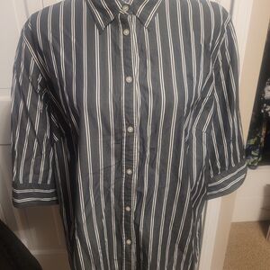 Ralph Lauren Black and White Striped Casual Shirt